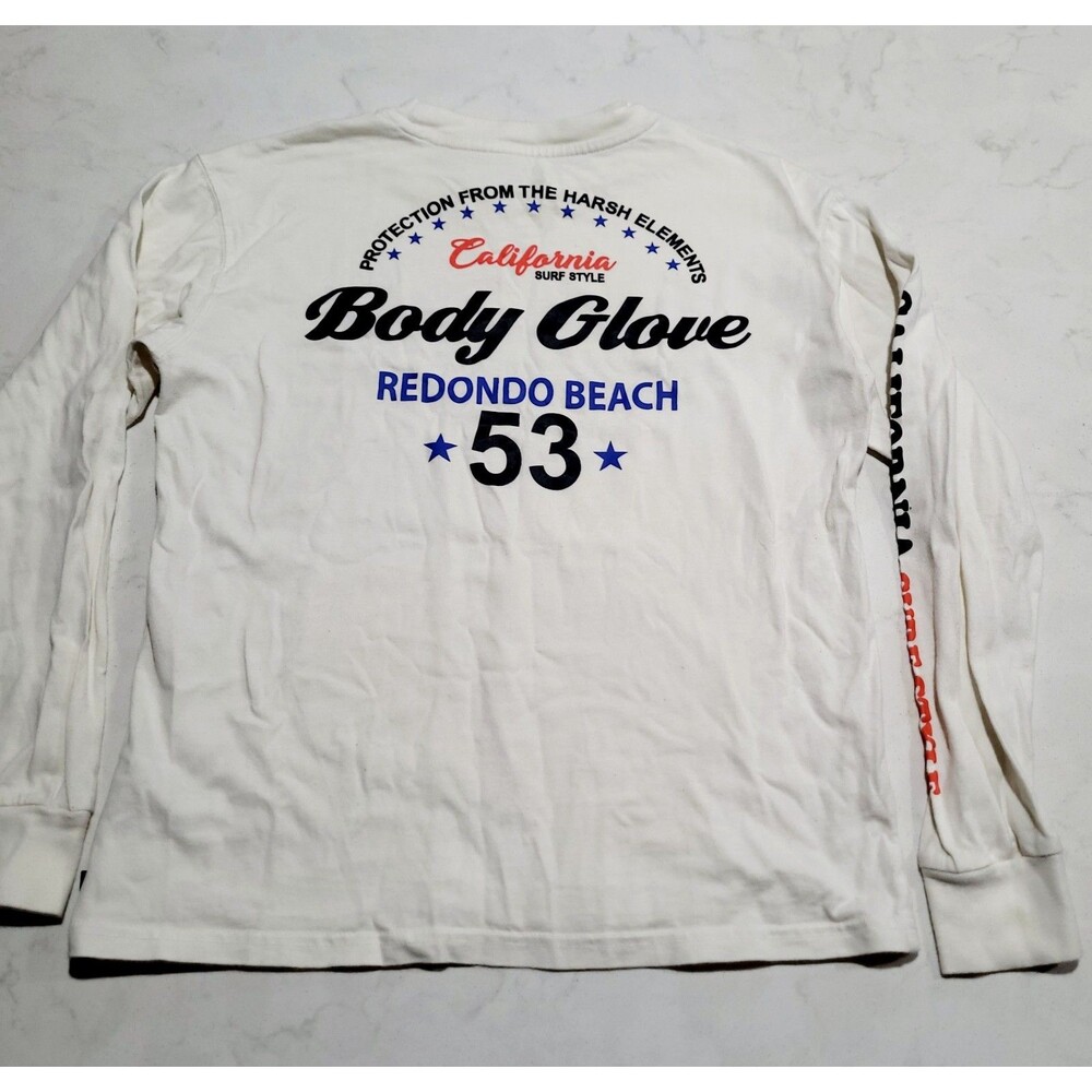 Body Glove Redondo Beach California Surf Style Graphic Long Sleeve Shirt EUC